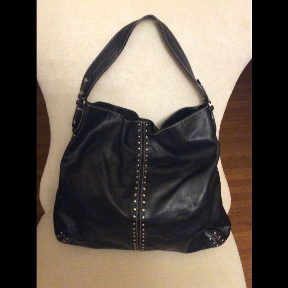 Michael Kors classic large black leather tote